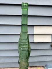 Mid Century Tuscan Chianti Wine Bottle Woman Shape 32” Green Glass VTG Rare