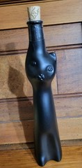 2020 Rheinhessen Riesling “Happy Cat” Black Figural Glass Empty Bottle With Cork