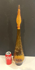 Vintage 22&Prime; MCM 1960s Italy Rossini Empoli Amber Fruit Genie Decanter Bottle 4