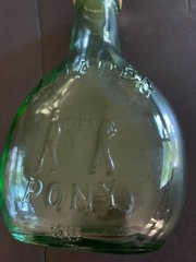 Almaden Pony Green Glass Bottle 2/5 Pint Metal Cap Los Gatos CA Empty Excellent