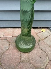 Mid Century Tuscan Chianti Wine Bottle Woman Shape 32” Green Glass VTG Rare