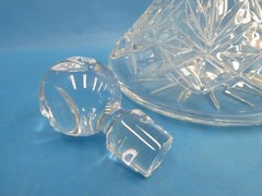 Quality Heavy Wine Captains Decanter with Stopper Clear Pressed Glass Decorative