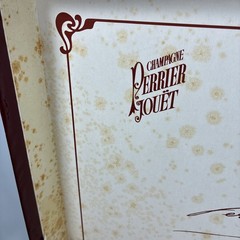 Perrier Jouet Box Champagne 1985 EMPTY Bottle/Cork 4 Hand Painted Glass Flutes