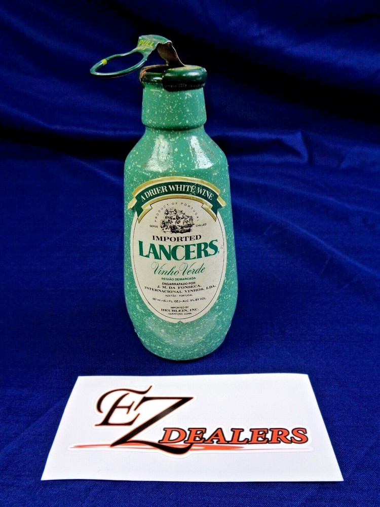 Vintage Lancers Vinho Verde Empty Pull Top Wine Bottle Green and White