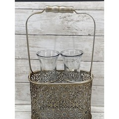 Vintage Half Liter Glass Decanter Carafes Wine/Milk Bottles Jugs In Carrier