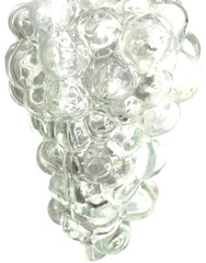 Lot/2 Clear Glass Bottle Grape Cluster Bunch Shaped Wine Decanters Length 6.5&Prime;