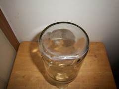 Clear Glass Wine Carafe 11.5&Prime; Vtg Paul Masson Since 1852, building on front