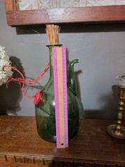 Vintage Green Glass Wine Bottle Decatur With Ice Chamber