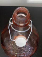 Vintage Pink Casadis Milano JUS DE FRUITS Wire Bail Stopper Wine Decanter 10.5&Prime;