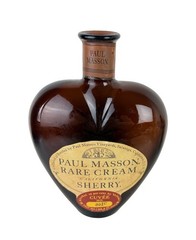 Heart Shaped Glass Wine Bottle PAUL MASSON RARE CREAM SHERRY Curve’e No. 002c