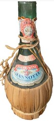 Lot of 2 Vintage Straw Wrapped Glass Wine Chianti Bottles ‘61 & ‘69 Bar Decor