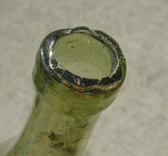 Antique Vtg Olive Green Glass French Wine Bottle Lot Deep Well Hand Applied Top