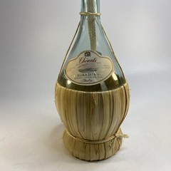Chianti Empty Glass Wine Bottle Outside Torch 1.5 L Rattan Wrapped Wick Italy