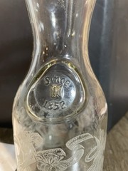 Vintage Paul Masson Norman Kosarin Wine Decanter Carafe Etched Glass 1989