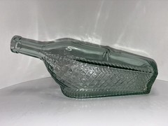 Vintage Ship Wine Bottle Decantor Weave Pattern