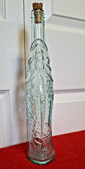 Vintage Aqua Clear Glass Fish Shaped Decanter Wine Bottle w/ Cork Made in Italy