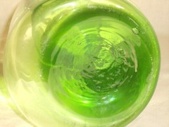 Estate Sale Vintage Green Hand Blown Glass Italian Wine Chiller with Ice Pocket