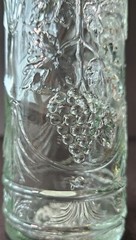 Lot of 5 Bottles Williams Sonoma Clear Pressed Glass Grapes Grapevines 9&Prime; & 12&Prime;