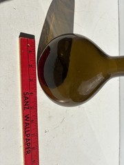 Antique WINE Vino Amber Glass Hand Blown Bottle= APPLIED TOP = Pontil on Bottom
