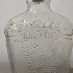 Garretts American Wines Bottle Clear Glass Embossed Antique 