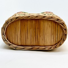 VTG Demijohn Style Handmade Woven Wicker Double Wine Wrap/Holder Bottles Empty