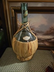 RARE Vintage 1961 Pellegro Suali CHIANTI Rattan Wrap (Empty)