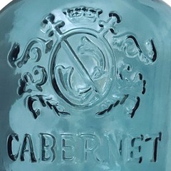 Vidrios San Miguel 17” Glass CABERNET Bottle Wine Jug Vase Aqua BLUE Recycled