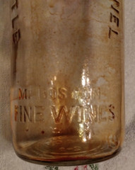 Vintage Clear Glass Wine Bottle, 4/5 Quart, Magic Panel, Mr. Boston Fine Wines