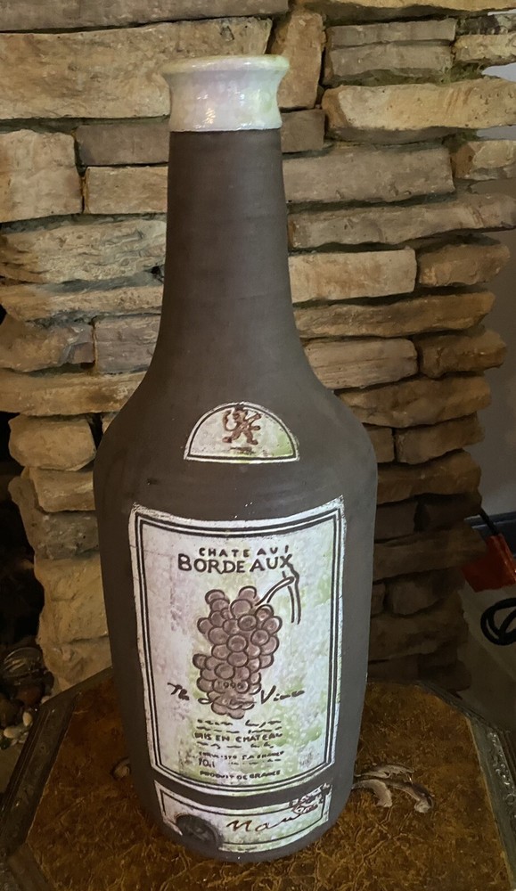 vintage chateau Bordeaux large terracotta bottle decoration