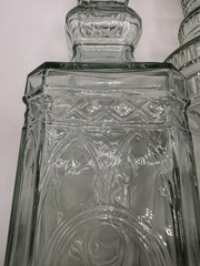 Williams Sonoma Wine Bottle Decor Clear Decanter Pressed Glass Bottle Set Of 2