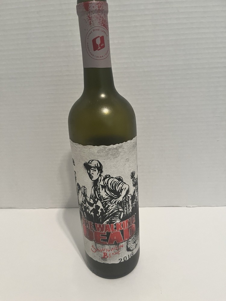 RARE The Walking Dead EMPTY Wine Bottle Glenn 2016 Chardonnay LIVING LABELS