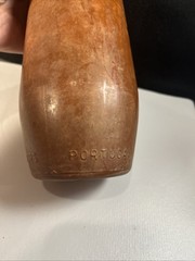 Vintage J.M. Da Fonseca Portugal Embossed Amber Wine Bottle 9” Rustic Bar Decor