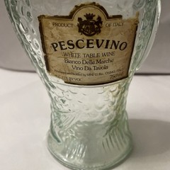 VINTAGE 13”FISH Sculptured Shaped Light Green Glass Wine Bottle Empty Pescevino