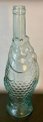 Light Aqua Pescevino Fish Wine Bottle