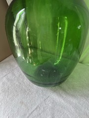 Demijohn Carboy Huge Green Glass Bottle 18”Tall 12” Wide 54
