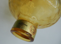 Vintage Rare Chianti Wine Bottle Decanter Lantern Oil Lamp Green Amber Glass 15&Prime;