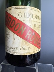 Vintage G.H. Mumm Reims CHAMPAGNE Large 22” EMPTY Bar Back Bottle Sign Display