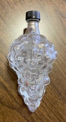 Clear Glass 6.5” Tall Bunch of Grapes Shape Vintage Wine Bottle