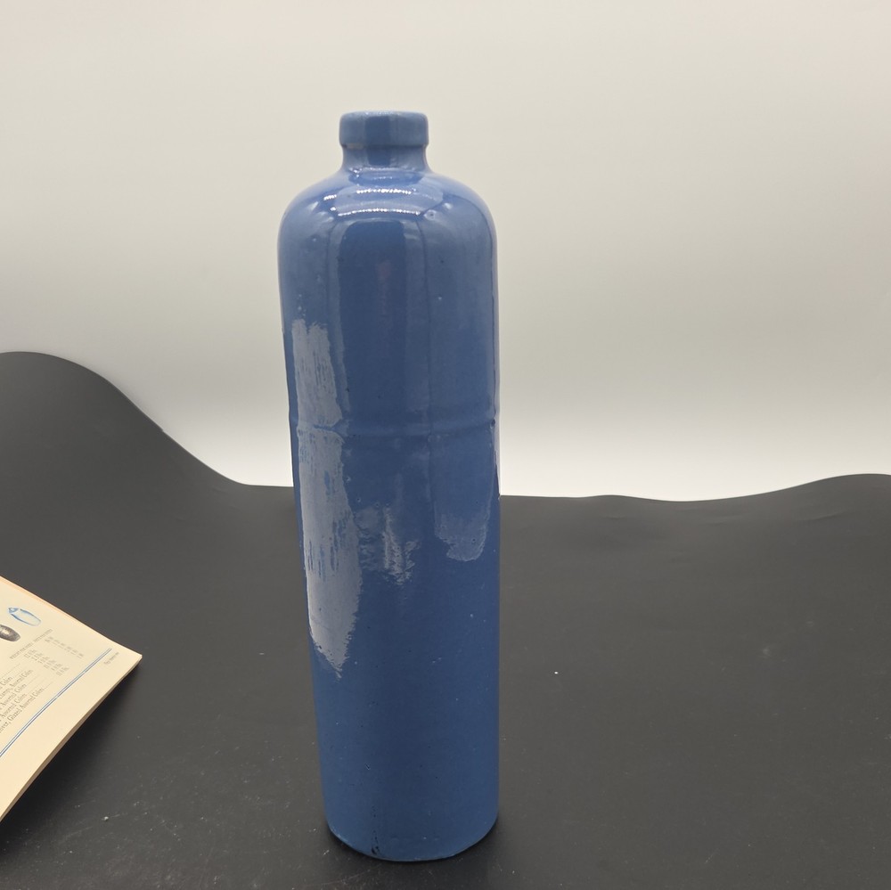 Uhl 11 Inch Demijon Wine Bottle. Unhandled. Blue. Mint. Rare.