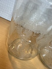 2 Vintage Angel Paul Mason 1 Liter Since 1852 Glass Wine Decanters