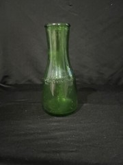 Vintage M LAMONT VINEYARDS 2/5 Pint Green Glass Empty Wine Cruets Bottles.