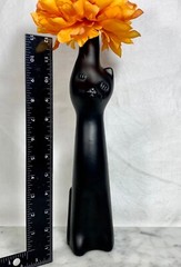 Happy Cat Riesling Matte Black Wine Bottle EMPTY Halloween Cat Decor