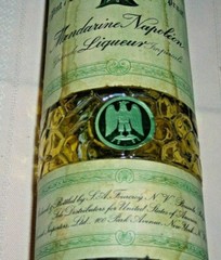 Mandarine Napoleon Grand Liqueur Empty Green Wine Bottle Belgium VTG Recipe Book