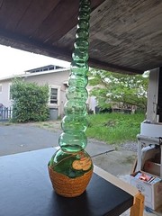 Vintage Giant 3L Green Glass Bessi Chianti Wine Bottle 30&Prime; Tall 1969 Vintage