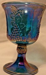 Wine Glass Iridescent with Embossed Grape Detail