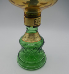 Vintage Rare Chianti Wine Bottle Decanter Lantern Oil Lamp Green Amber Glass 15&Prime;