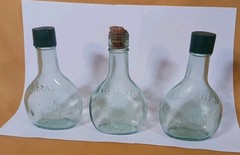 Set Of 3 Almaden Pony 187 ML Bottles Vineyards Green Glass