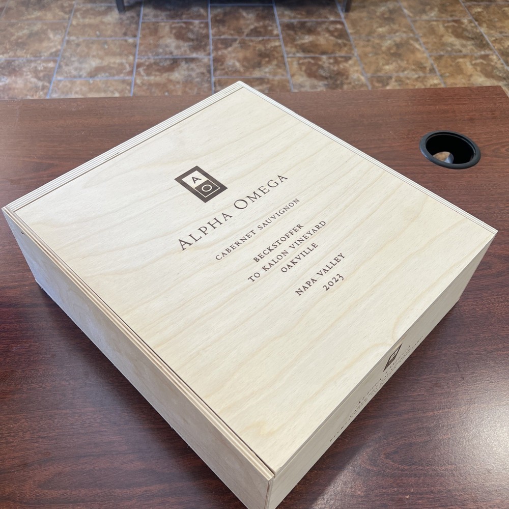 ALPHA OMEGA WOODEN WINE BOX – BECKSTOFFER TO KALON – 2023 – RARE