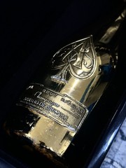 Armand de Brignac Ace of Spades Champagne Bottle & Wooden Display Case EMPTY