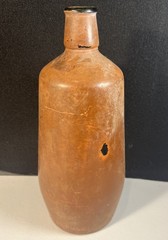 Vintage J.M. Da Fonseca Portugal Embossed Amber Wine Bottle 9” Rustic Bar Decor